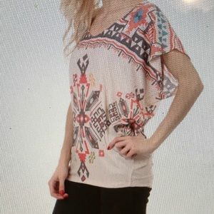 BNWOT Enti Glamour Size S or M, Aztec/Tribal Top